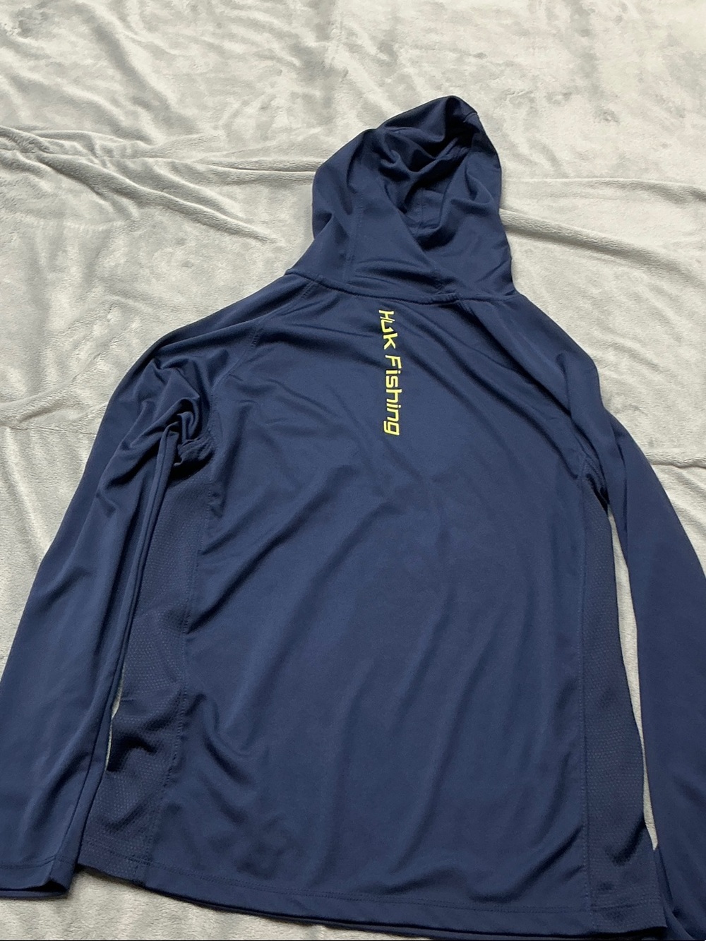 Huk Navy Performance Hooded Pullover with Light Gold Logo - Picture 3 of 3